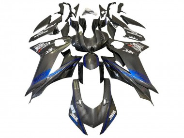 Carenados Moto Yamaha YZF R6 2017-2025 - Azul Negro Falso FibraCarbono