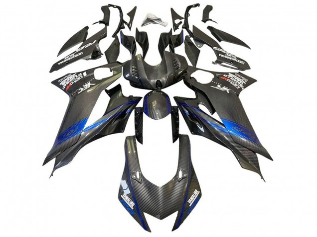 Carenados Moto Yamaha YZF R6 2017-2025 - Azul Negro Falso FibraCarbono