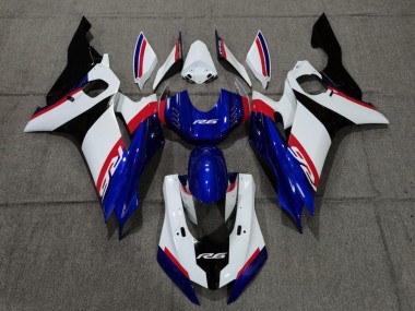 Carenado Moto Yamaha YZF R6 2017-2023 - Blanco Rojo Azul Negro