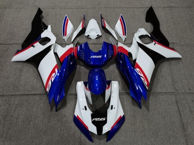 Carenado Moto Yamaha YZF R6 2017-2025 - Blanco Rojo Azul Negro