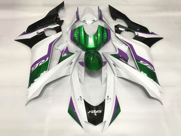 Carenados Moto Yamaha YZF R6 2017-2025 - Blanco Verde Púrpura Negro