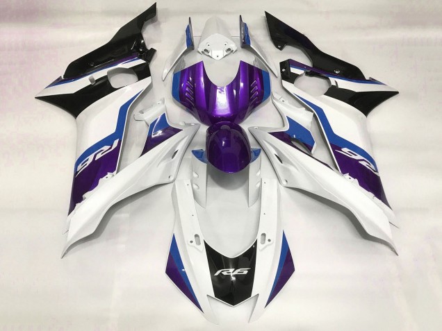Carenado Moto Yamaha YZF R6 2017-2025 - Blanco Azul Púrpura Negro