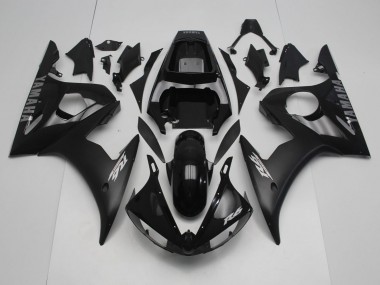 Carenados Moto Yamaha YZF R6 2005 - Negro Brillante Negro Mate Plata