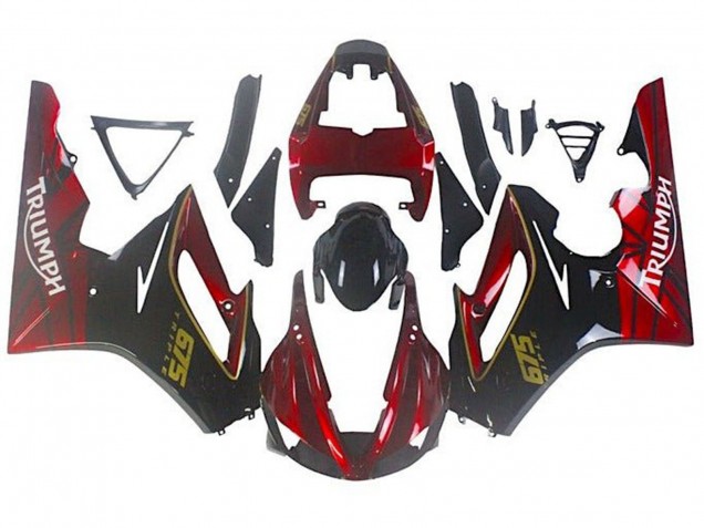 Carenados Moto Triumph Daytona 675 Triple 2009-2012 - Rojo Negro Brillante