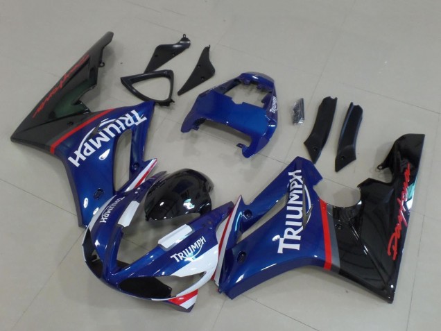 Carenados Moto Triumph Daytona 675 Triple 2009-2012 - Azul Rojo Blanco Negro Brillante