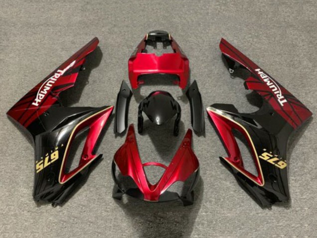 Carenados Moto Triumph Daytona 675 Triple 2009-2012 - Rojo Oro Negro Brillante