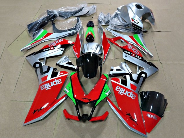 Carenados Moto Aprilia RS4 50 125 2012-2019 - Plata Rojo Verde Negro Brillante