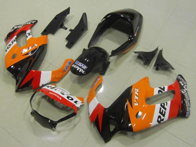 Carenados Moto Honda VTR1000F 1997-2005 - Naranja Blanco Rojo Negro Brillante Repsol