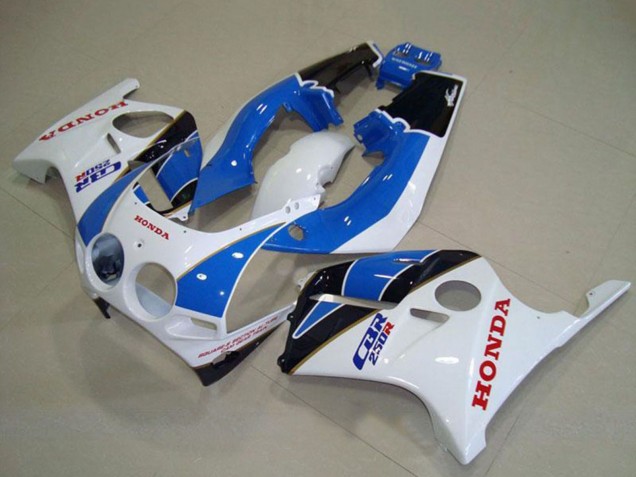 Carenados Moto Honda CBR250RR MC19 1988-1989 - Blanco Azul Claro Negro Brillante
