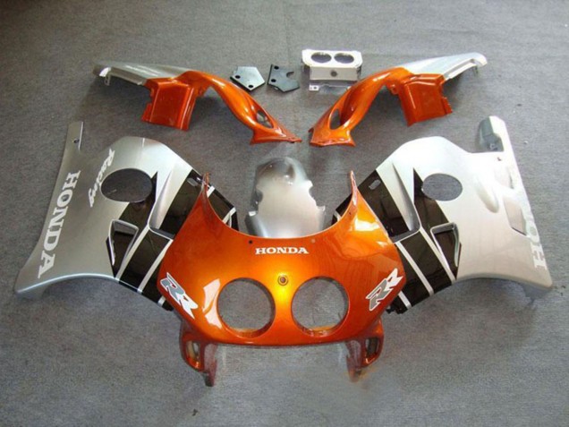 Carenados Moto Honda CBR250RR MC22 1990-1998 - Plata Naranja Negro Brillante