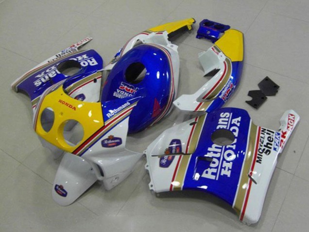 Carenados Moto Honda CBR250RR MC22 1990-1998 - Blanco Azul Amarillo Rothmans