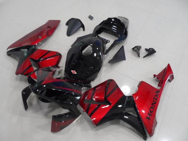 Carenado Moto Honda CBR600RR 2003-2004 - Rojo Negro Brillante Raya