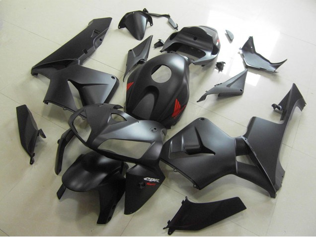 Carenados Moto Honda CBR600RR 2005-2006 - Negro Mate Rojo Calcomanía