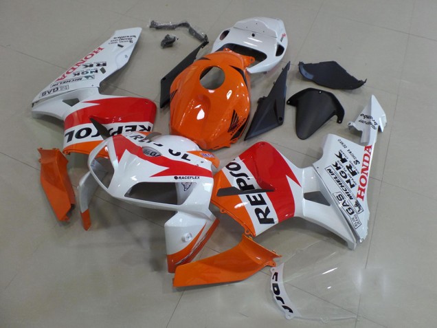 Kit Carenados Moto Honda CBR600RR 2005-2006 - Naranja Blanco Rojo Negro Brillante Repsol