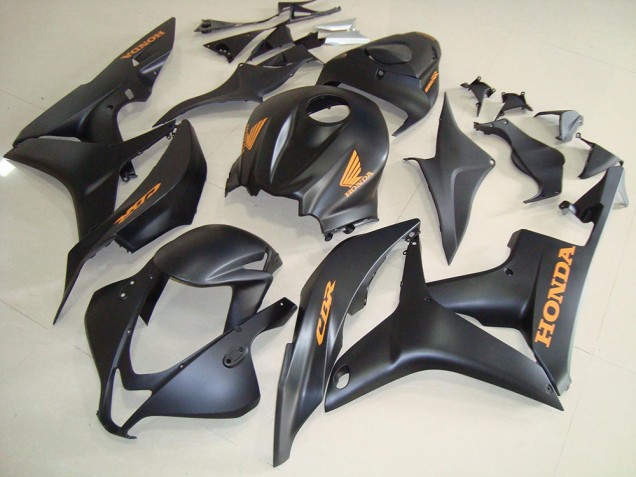 Carenados Moto Honda CBR600RR 2007-2008 - Negro Mate Oro Calcomanías