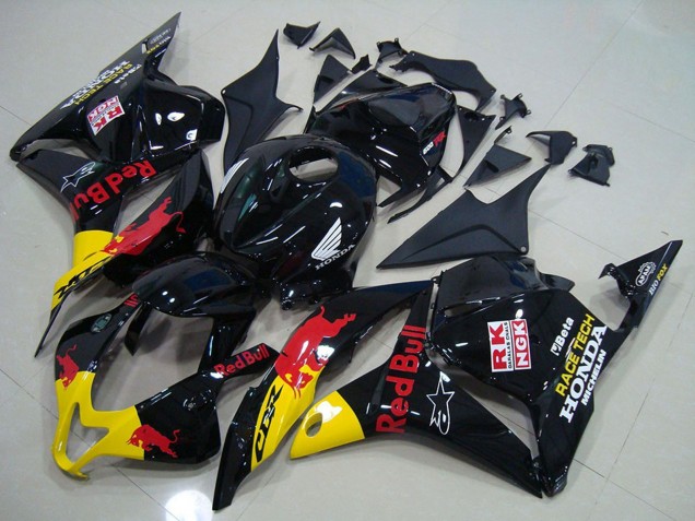 Carenado Moto Honda CBR600RR 2009-2012 - Negro Brillante Amarillo Rojo Bull