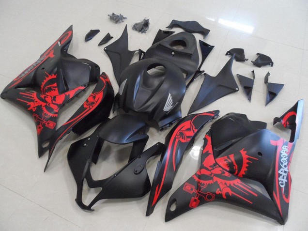 Carenados Moto Honda CBR600RR 2009-2012 - Negro Mate Rojo Cráneo