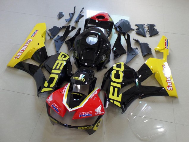 Carenados Moto Honda CBR600RR 2013-2026 - Amarillo Rojo Negro Brillante Geico