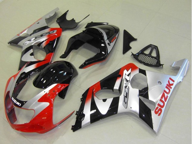 Carenados Moto Suzuki GSXR 1000 2000-2002 - Plata Rojo Negro Brillante