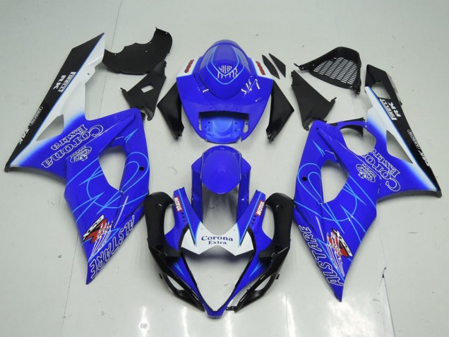 Carenados Moto Suzuki GSXR 1000 2005-2006 - Azul Blanco Negro Corona