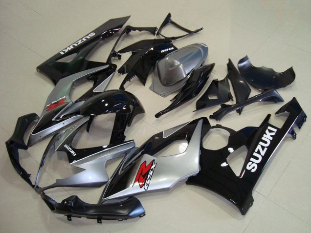 Carenado Moto Suzuki GSXR 1000 2005-2006 - Plata Negro Rojo