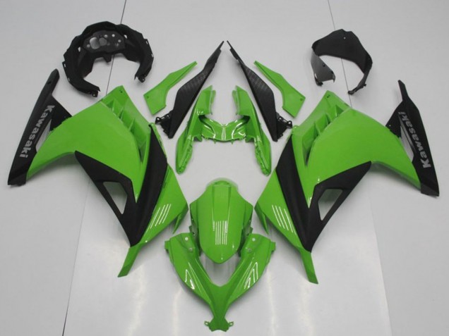 Carenados Moto Kawasaki ZX300R 2013-2018 - Verde Negro Mate OEM Estilo