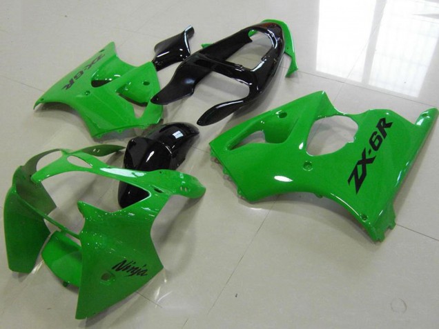 Carenado Moto Kawasaki ZX6R 2000-2002 - Verde Negro Brillante