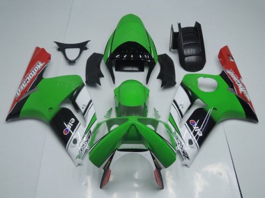 Carenados Moto Kawasaki ZX6R 2003-2004 - Verde Blanco Negro Rojo Motocard