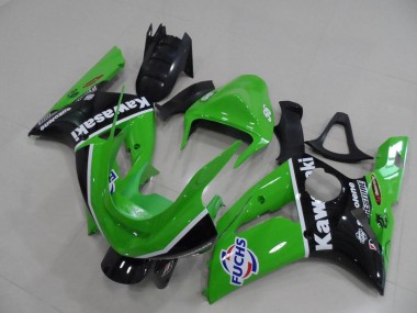 Carenados Moto Kawasaki ZX6R 2003-2004 - Verde Blanco Negro Fuchs