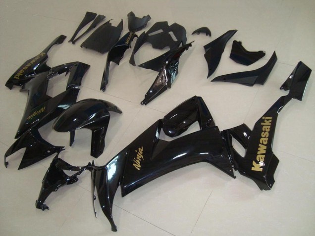 Carenados Moto Kawasaki ZX10R 2008-2010 - Negro Brillante Oro Calcomanía