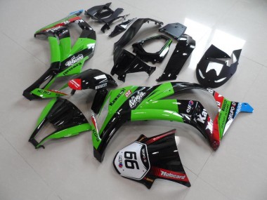 Carenados Moto Kawasaki ZX10R 2011-2015 - Verde Rojo Negro Brillante KIPS Motocard Elf 66