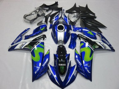 Carenados Moto Yamaha YZF R3 2015-2018 - Azul Blanco Negro Verde MoviStar Monstruo