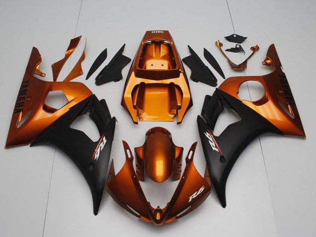 Carenados Moto Yamaha YZF R6 2003-2004 - Naranja Negro Mate