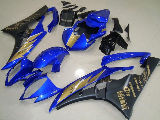 Carenados Moto Yamaha YZF R6 2006-2007 - Azul Oro Negro Mate