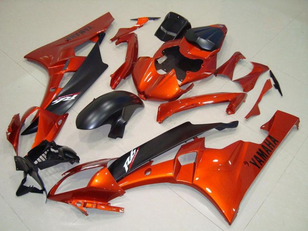 Carenado Moto Yamaha YZF R6 2006-2007 - Naranja Negro Mate