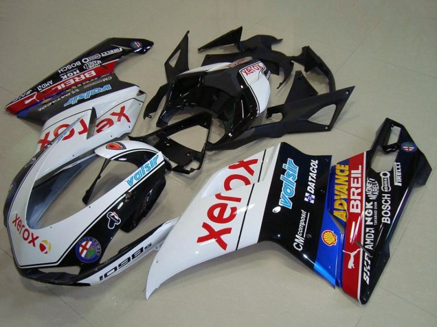 Carenados Moto Ducati 1098 2007-2014 - Blanco Azul Rojo Negro Brillante Negro Xerox Valsir