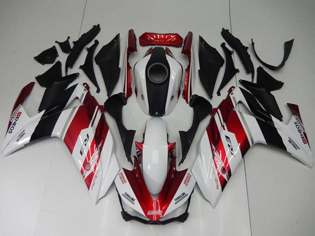 Carenado Moto Yamaha YZF R3 2015-2018 - Blanco Rojo Negro