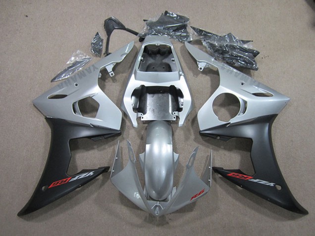 Carenados Moto Yamaha YZF R6 2003-2004 - Plata Negro Mate
