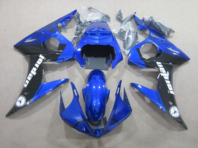 Carenados Moto Yamaha YZF R6 2003-2004 - Azul Negro Brillante Jordan