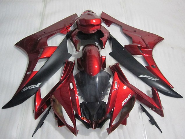 Carenado Moto Yamaha YZF R6 2006-2007 - Rojo Negro Mate