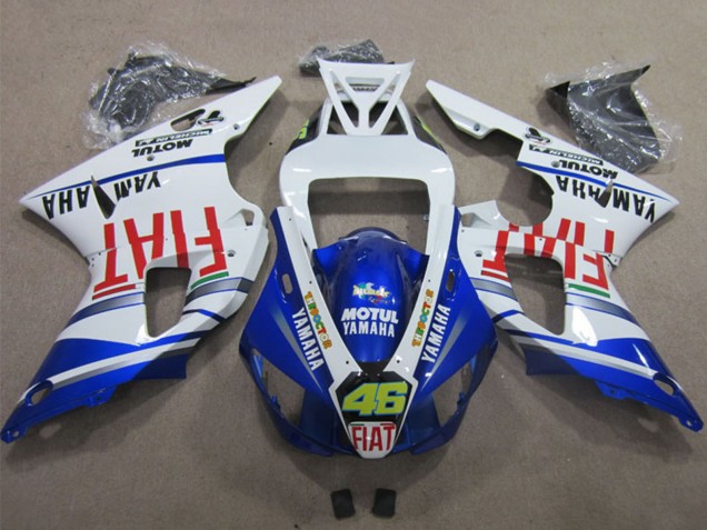 Carenados Moto Yamaha YZF R1 1998-1999 - Blanco Azul Rojo Motul Fiat 46