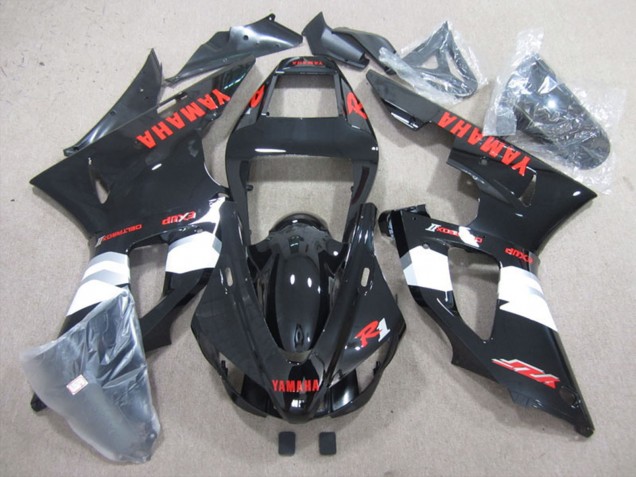 Carenados Moto Yamaha YZF R1 1998-1999 - Negro Brillante Blanco Rojo Calcomanías