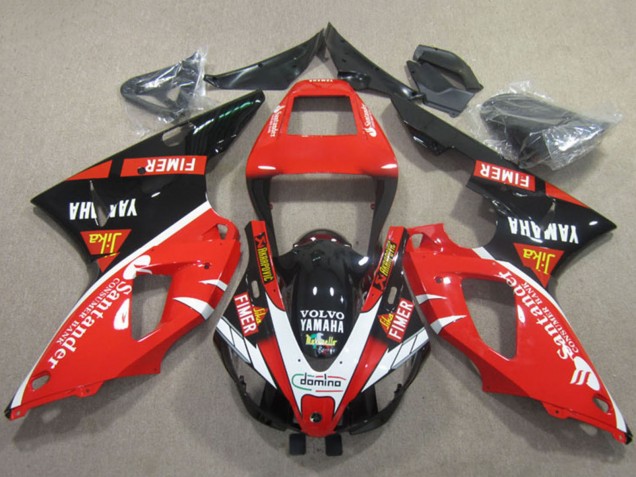 Carenados Moto Yamaha YZF R1 1998-1999 - Rojo Blanco Negro Santander