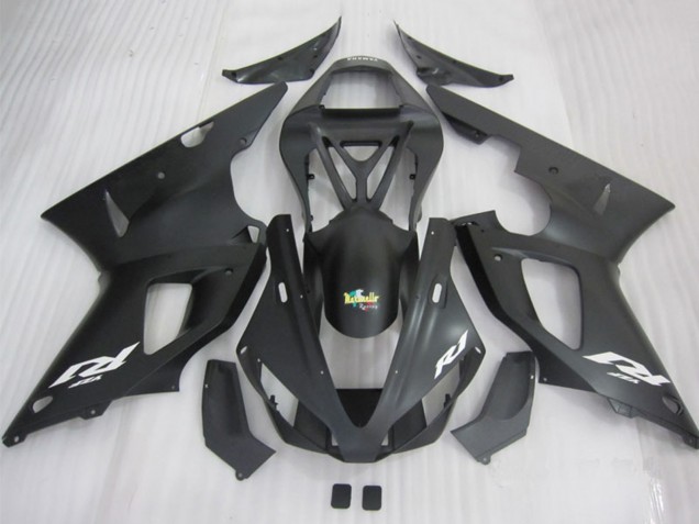 Carenados Moto Yamaha YZF R1 2000-2001 - Negro Mate Blanco Calcomanía