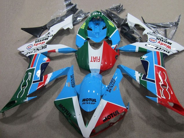 Carenados Moto Yamaha YZF R1 2004-2006 - Blanco Azul Rojo Verde Blanco Fiat Motul