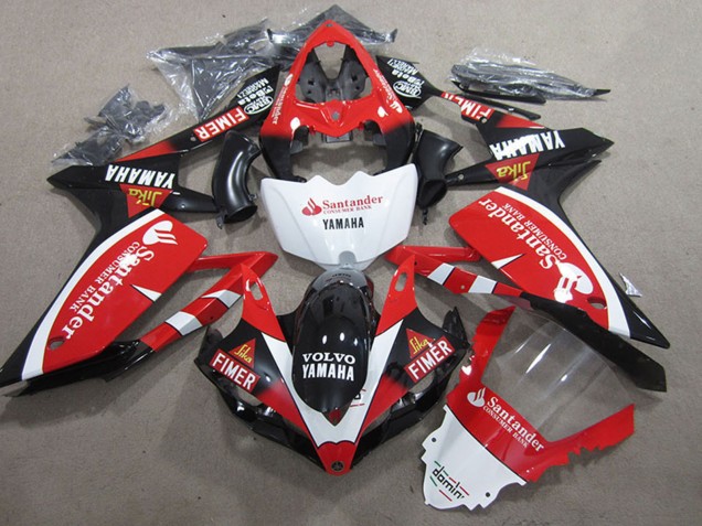 Carenados Moto Yamaha YZF R1 2007-2008 - Rojo Blanco Negro Volvo Santander Fimer