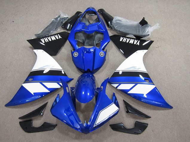 Carenado Moto Yamaha YZF R1 2012-2014 - Azul Blanco Negro Brillante