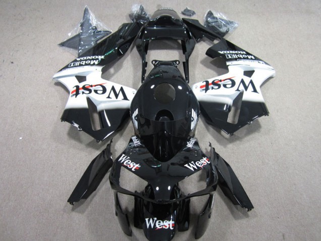 Carenados Moto Honda CBR600RR 2003-2004 - Negro Brillante Blanco West