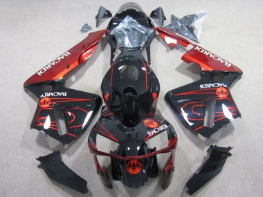 Carenados Moto Honda CBR600RR 2003-2004 - Negro Brillante Rojo RACARDI