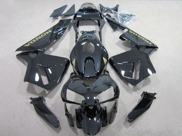 Carenados Moto Honda CBR600RR 2005-2006 - Negro Brillante Oro Calcomanía